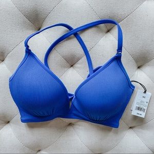 💎Shade & Shore Blue Ribbed Push Up Bikini Top